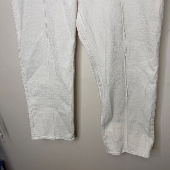 Abercrombie & Fitch Curve Love Mid Rise Baggy Jean Cream Plus Size 34 18 - Picture 6 of 14